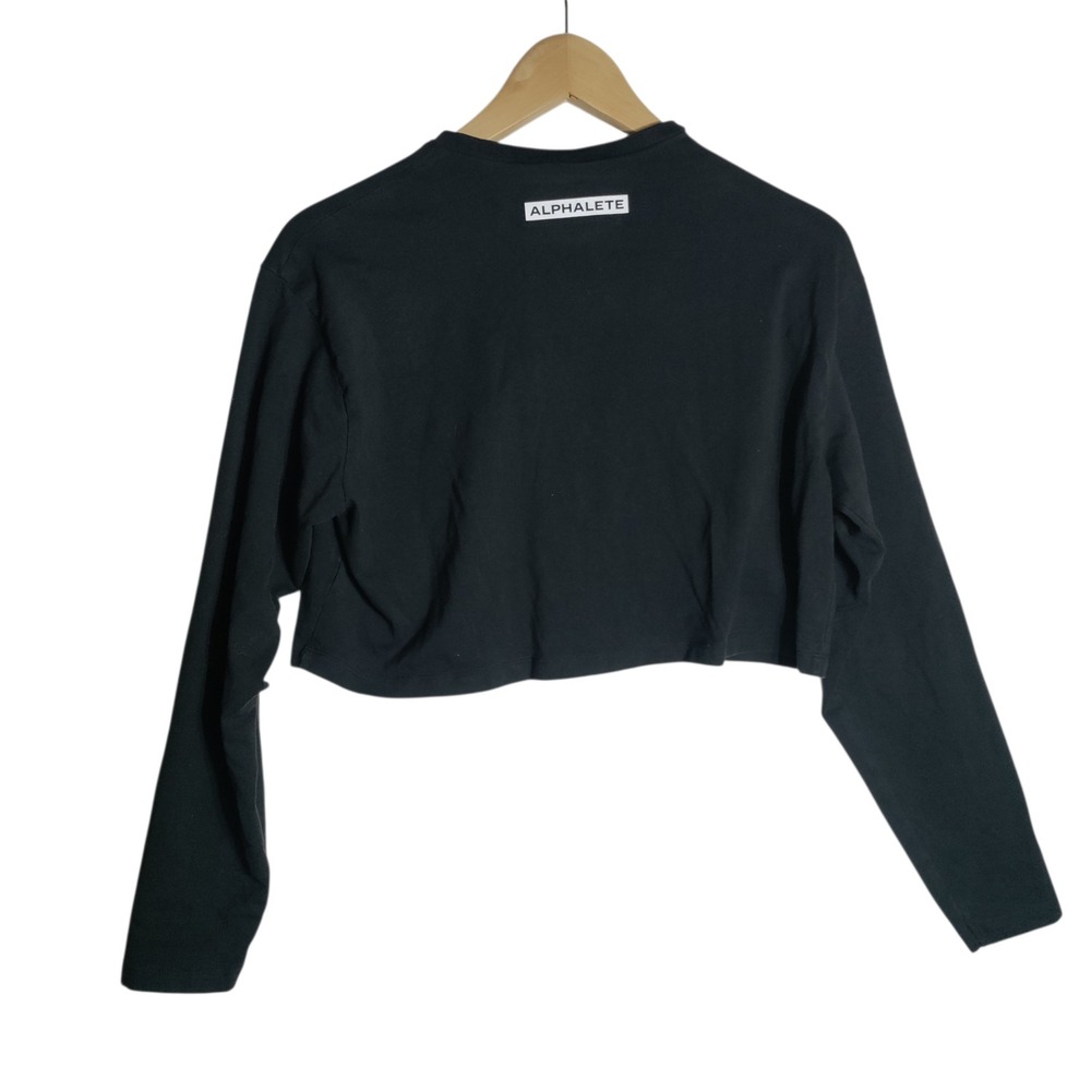 Alphalete‎ Womens Lifestyle Fit Long Sleeve Crop Top Black Size Small